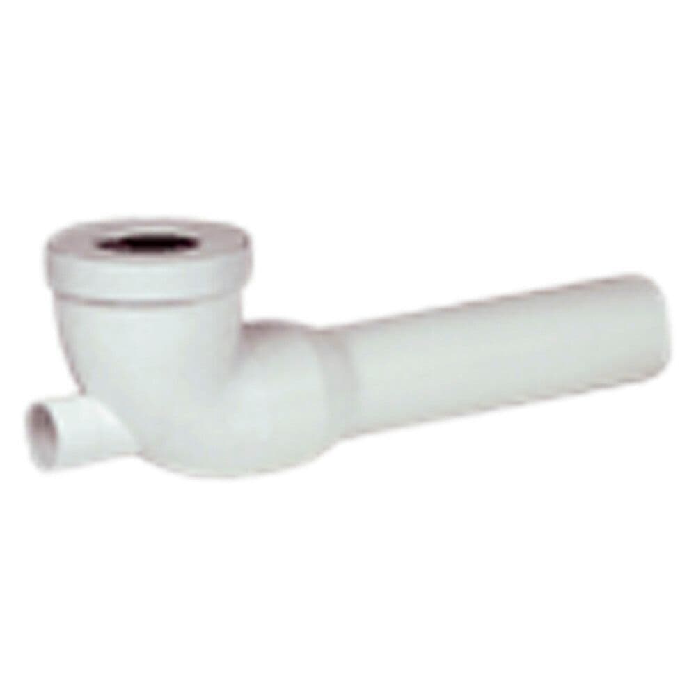 Nicoll coude WC long 90° sortie D 80 mm avec embranchement D 40 mm PVC blanc vue 1