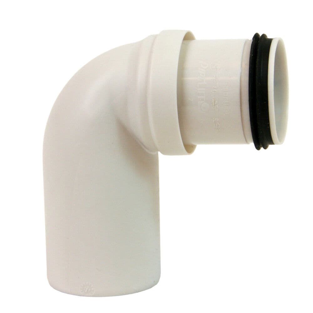 Pipelife Smartline PP coude 90° avec 1 raccord D 50 blanc vue 1