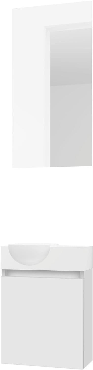 LAVE-MAINS FORM MINI QUO GAUCHE/ 1 PORT/MIROIR POUDRE BLANC vue 1
