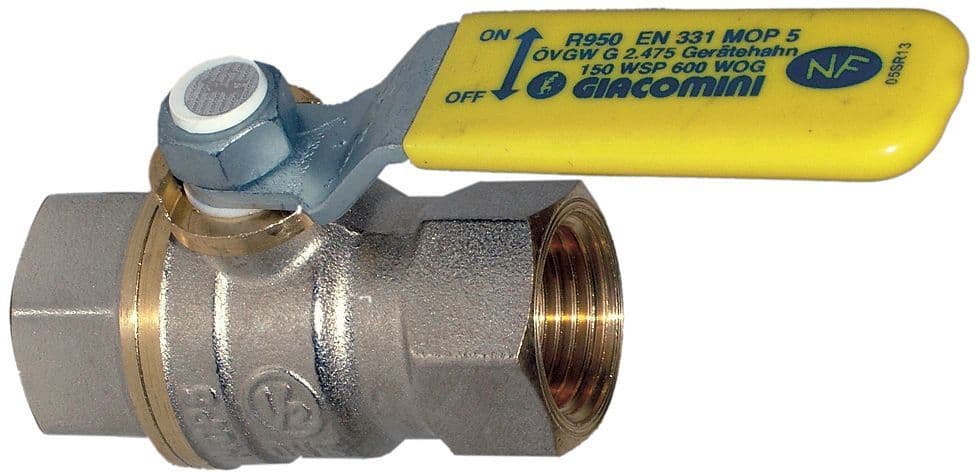 ROBINET A BILLE+MANETTE GAZ LIQUIDE 1/4"F vue 1