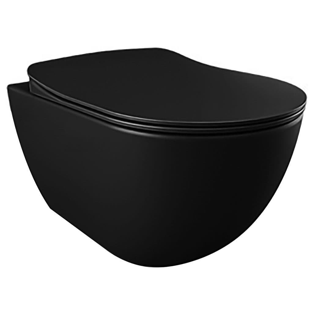 CREAVIT FREE WC SUSPENDU AVEC BIDET – SANS BRIDE - SANS ABATTANT – NOIR CHARBON MAT vue 1