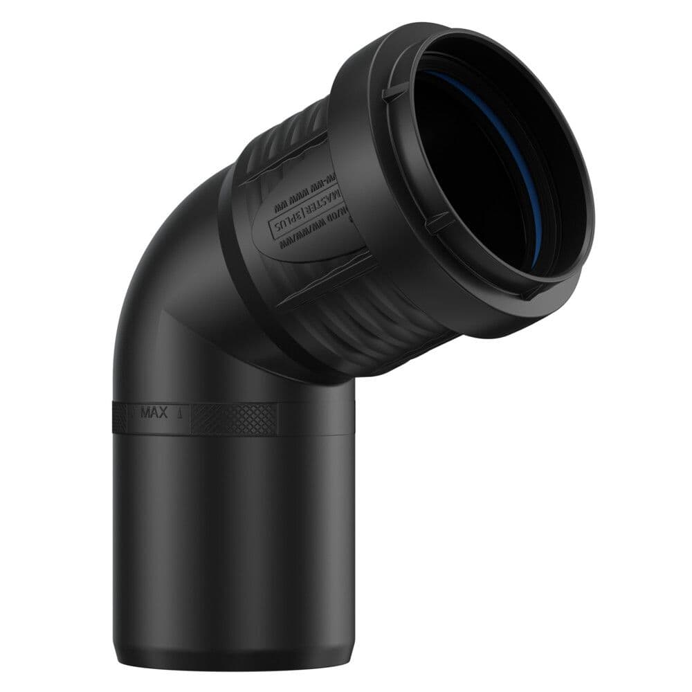 Pipelife Master 3 plus coude 67,5° MF PP noir D40 vue 1