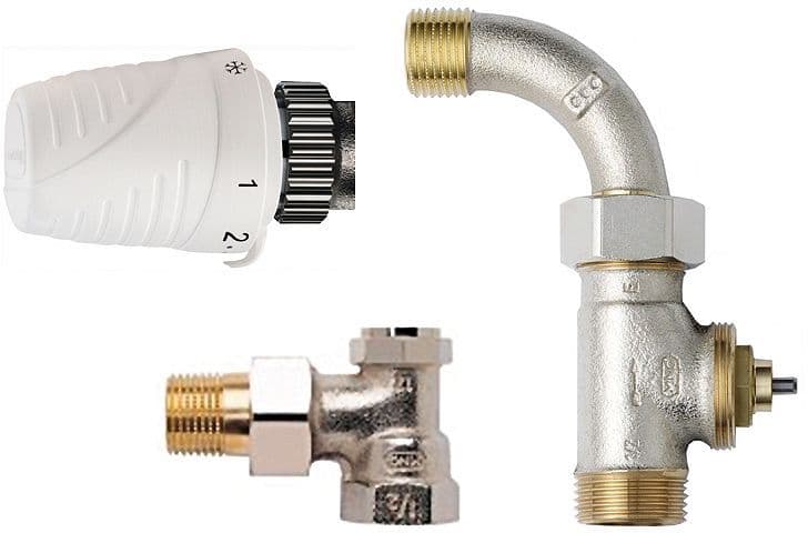 SET VANNE RADIATEUR THERMOSTATIQUE HONEYWELL DROIT+COURBE 1/2" vue 1