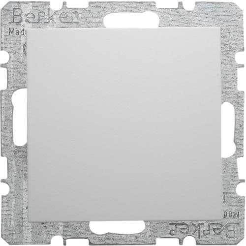 Cache - trou avec support métallique Berker S.1 / B.3 / B.7 Blanc polaire, mat vue 1