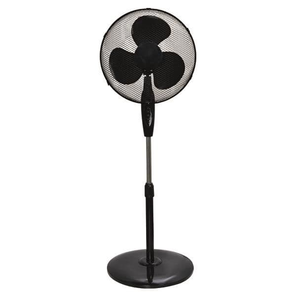 Ventilateur sur pied Noir avec base ronde diamètre 43 60W vue 1