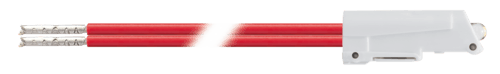 Unité d'éclairage avec fils 230V avec LED rouge pour interrupteurs et bouton-poussoirs vue 1