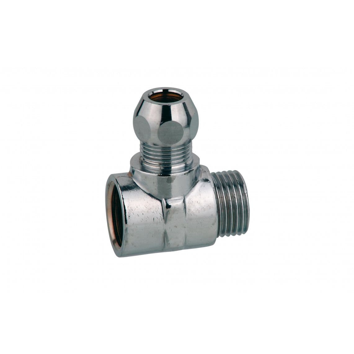 989128148 LT raccord à sertir-pièce en T, chromé, 1/2" F x 10 mmQ x 1/2" M vue 1