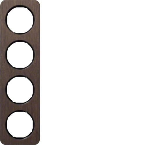 Plaque de recouvrement 4 postes R.1 Bois / Noir vue 1