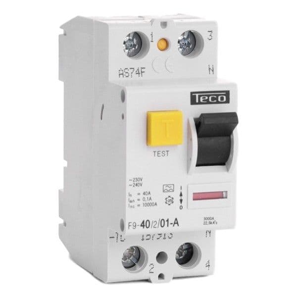Interrupteur différentiel 2 pôles 40A 100mA type A pouvoir de coupure 10kA vue 1