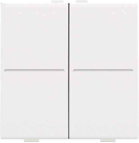 Touche double pour interrupteur sans fil ou bouton - poussoir à 4 boutons de commande White Steel vue 1