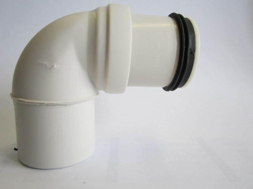 Pipelife Smartline PP coude siphon avec 1 raccord et 1 côté lisse D40 x D 32 blanc vue 1