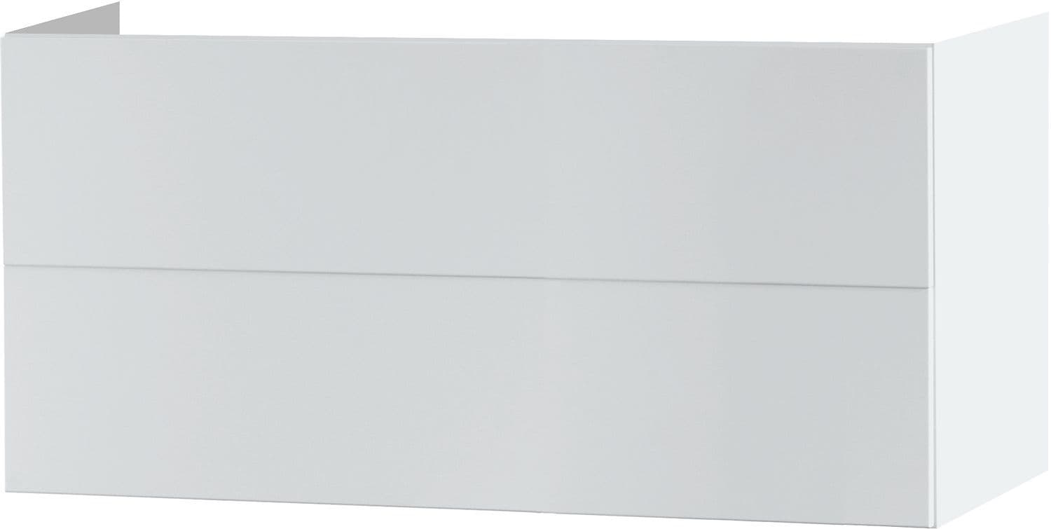 SOUS MEUBLE 2 TIROIR 120CM PUSH-OPEN BLANC SATIN vue 1