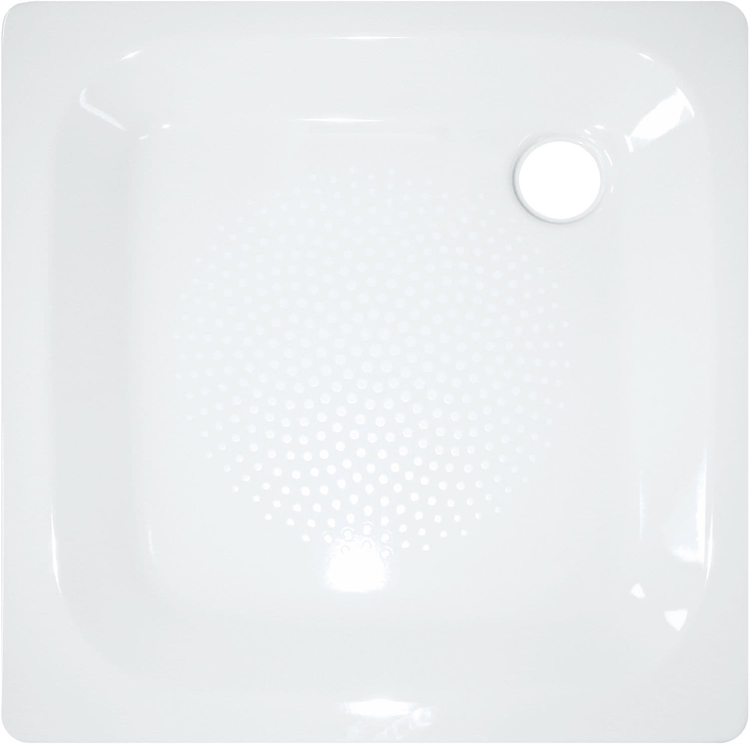 TUB ACIER DESCO COLLECTION 90-90-6,5CM BLANC ANTIDERAPANT vue 1