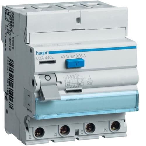 Interrupteur différentiel 4 pôles 40A 30mA type A 4 modules vue 1