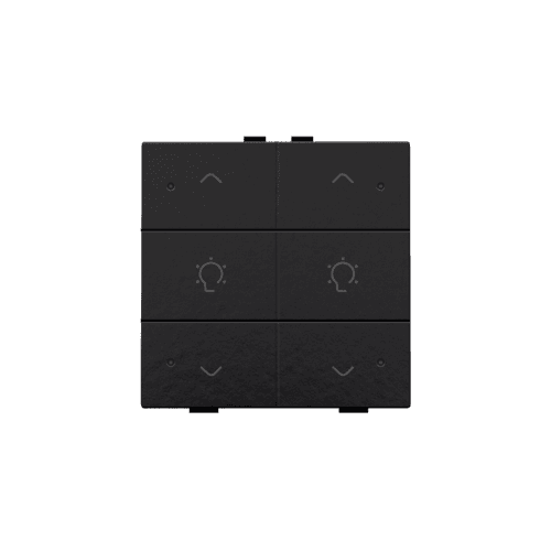 Commande de variateur double avec LED pour Niko Home Control, couleur piano black coated vue 1
