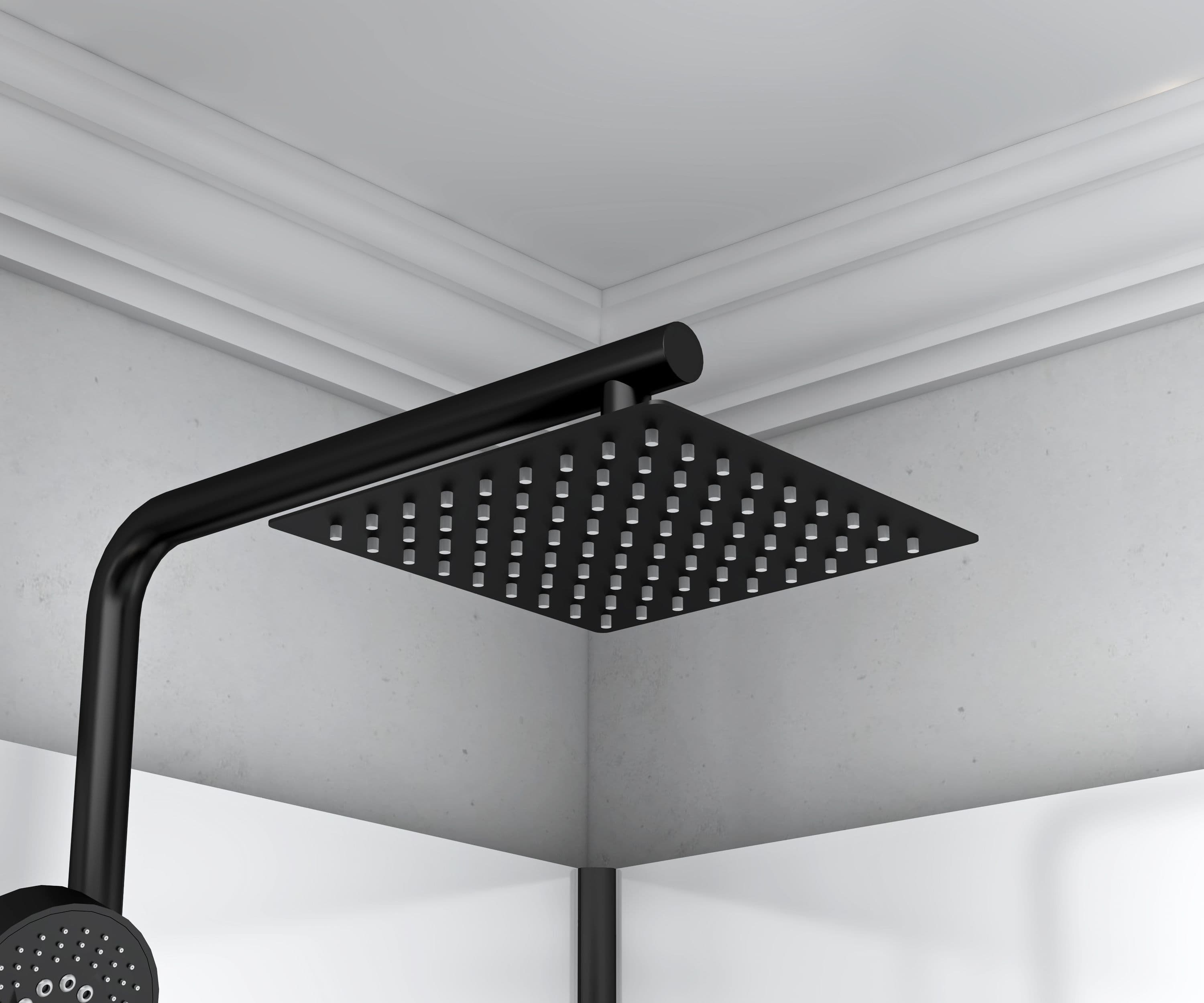MARANI CABINE DE DOUCHE COMPLÈTE AVEC PORTE PIVOTANTE - RÉVERSIBLE - 90X225X90 CM - NOIR MAT - VERRE FUMÉ GRIS vue 1