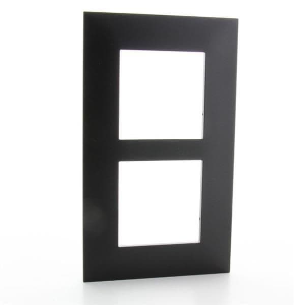 Valena plaque 2 postes vertical entraxe 57mm Noir vue 1