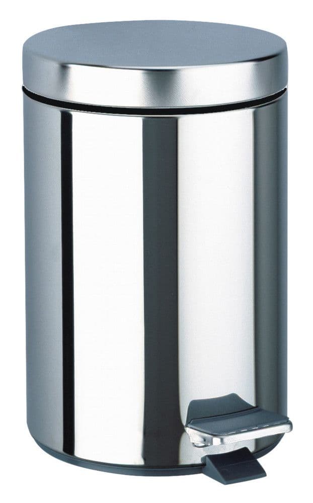 Delabie poubelle ronde avec seau 3L D170 H265mm inox poli brillant vue 1