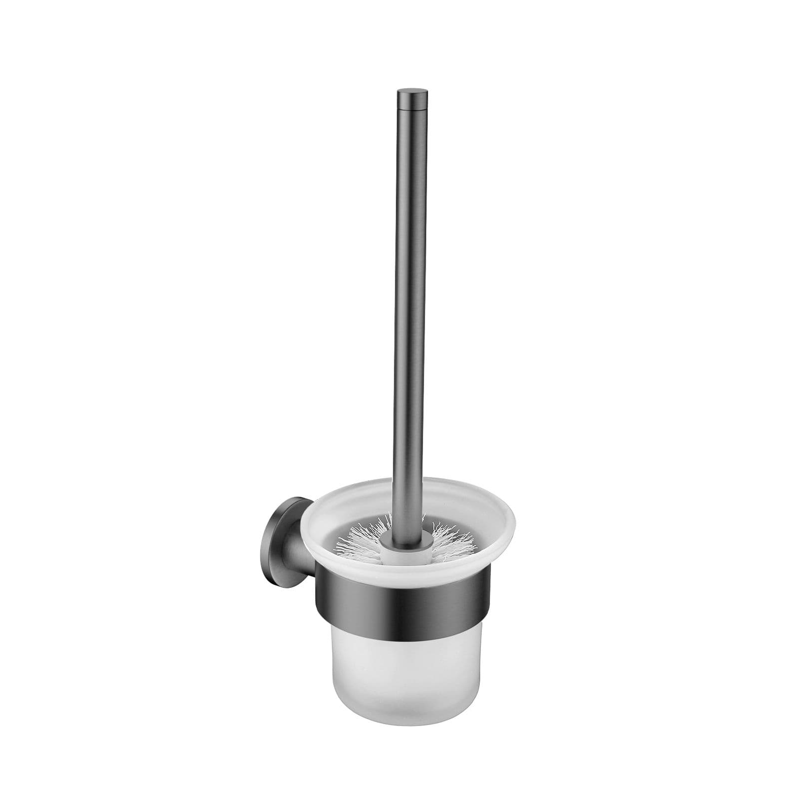 BROSSE DE TOILETTE ALONI AVEC SUPPORT – POT EN VERRE – GUNMETAL vue 1