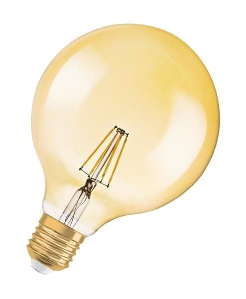 Osram Vintage 1906 Led non IC globe125 filament Gold 4W / 824 E27 410lm ultra Warm White non dimm vue 1