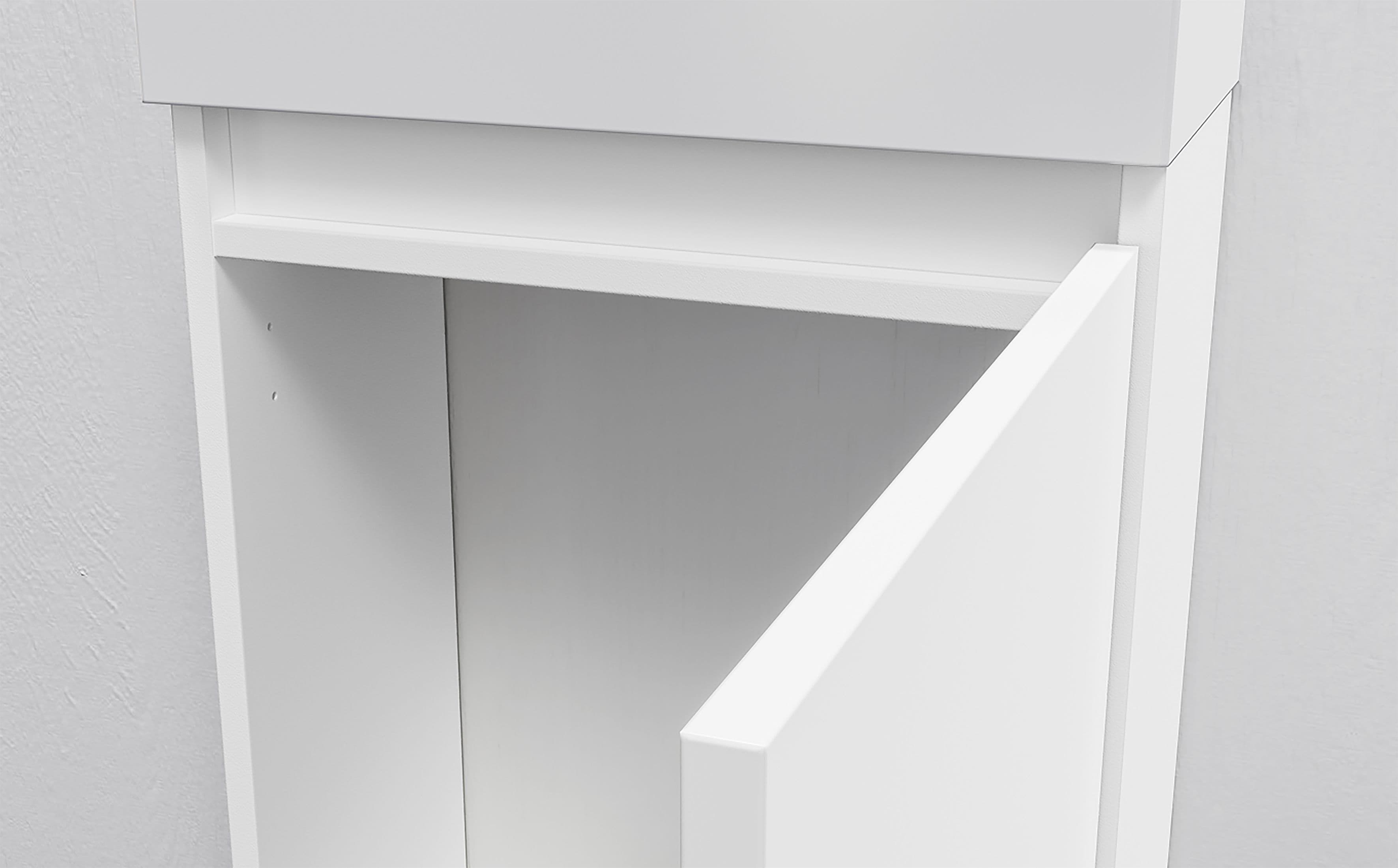 ALONI ZYRO ENSEMBLE DE MEUBLE DE TOILETTE - COMPLÈT - MEUBLE SOUS-VASQUE AVEC 1 PORTE - SANS POIGNÉE - SOFT CLOSE - RÉVERSIBLE - MIROIR - LAVE MAINS - 40,5X22,5 CM - BLANC BRILLANT vue 1