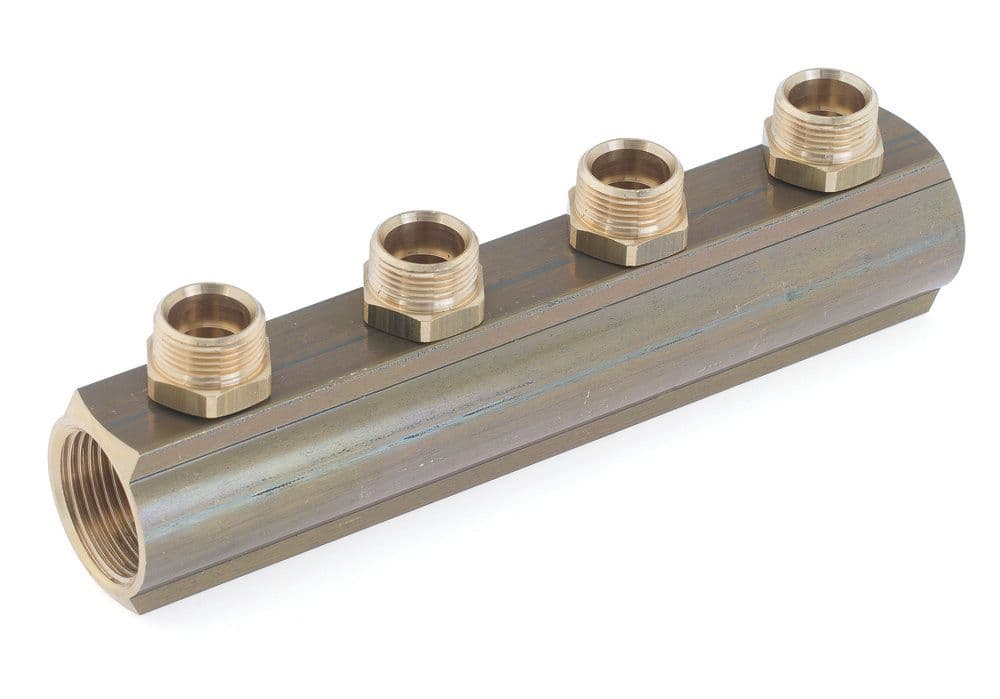 SYSTEMPEX collecteur 4/4"FF sortie M22 nipples prémontés 10 circuits vue 1
