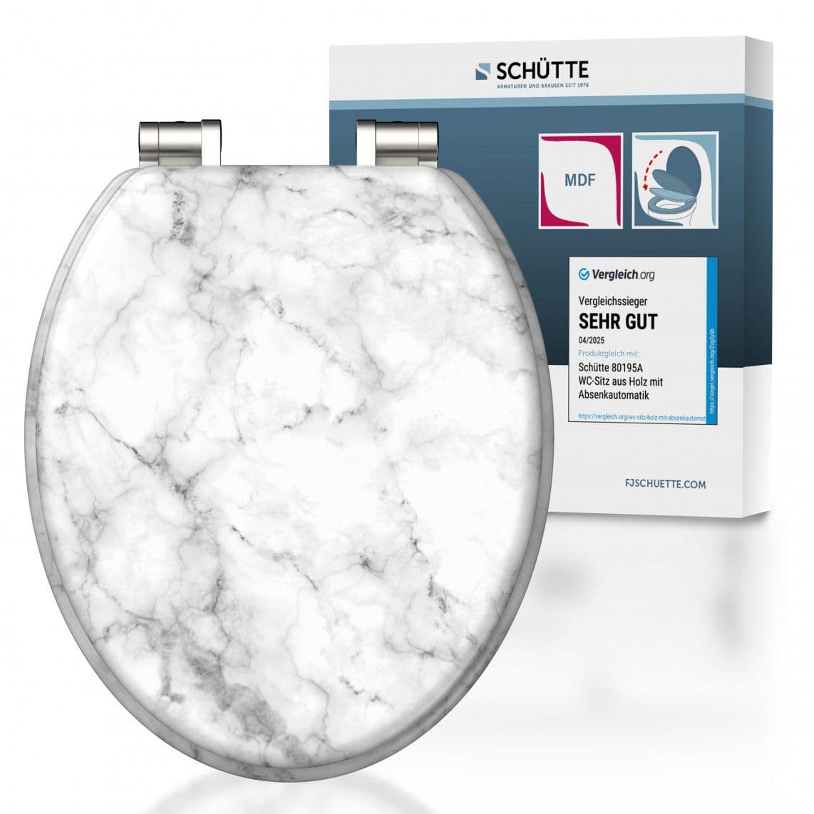 80194 abattant WC en MDF MARMOR STONE, avec frein de chute vue 1