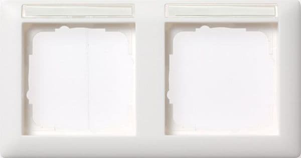 Cadre de finition Gira standard 55 avec zone d'inscription Blanc brillant vue 1