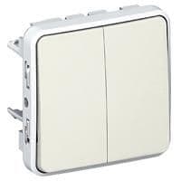 Plexo double deux directions 10A 250V composable Blanc vue 1