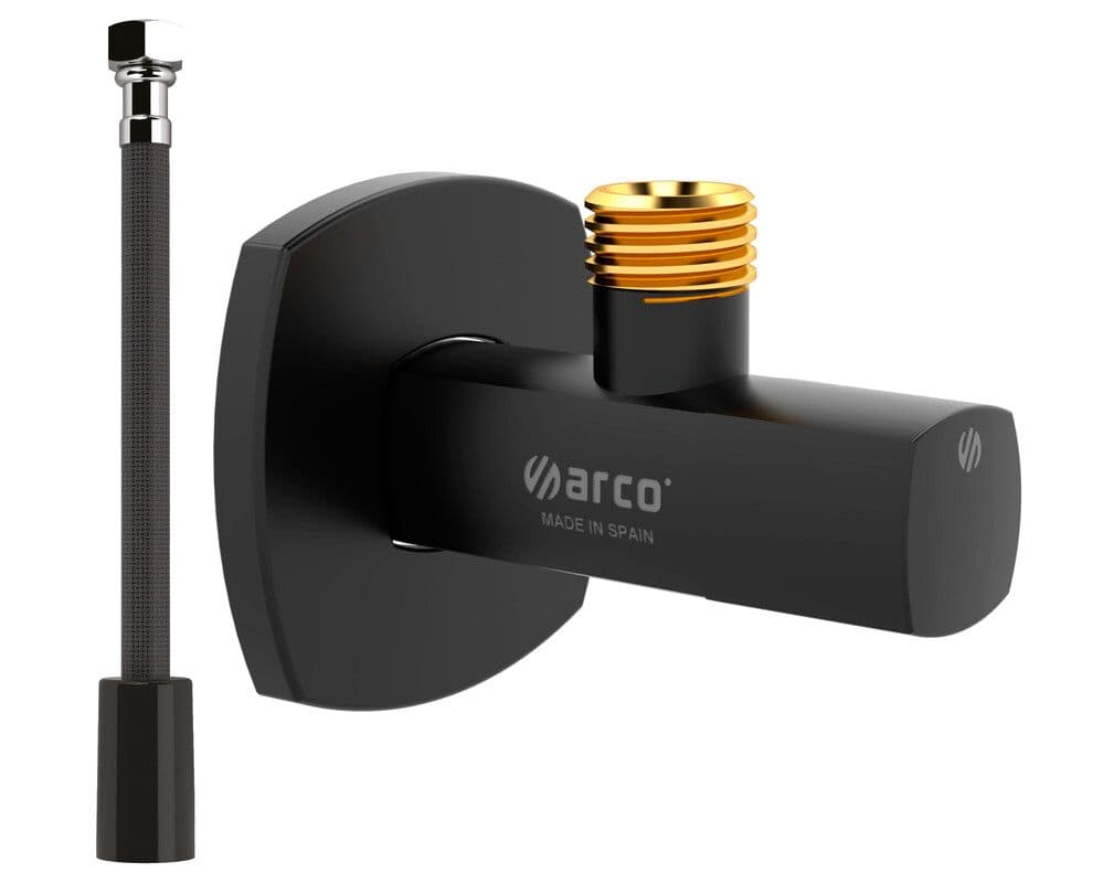 Arco Lipstick robinet alimentation 1/2x3/8 noir mat avec flexible 40 cm vue 1