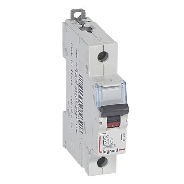Disjoncteur DX³ 6000A / 10kA 1 pôle courbe B 10A 230 / 400V - 1 module vue 1