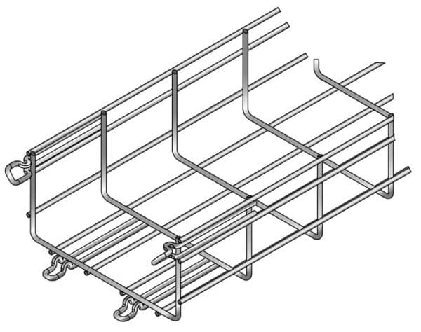 Treillis à câbles encliquetable, hauteur = 105mm, largeur = 100mm, longueur = 3m, électrozingué vue 1
