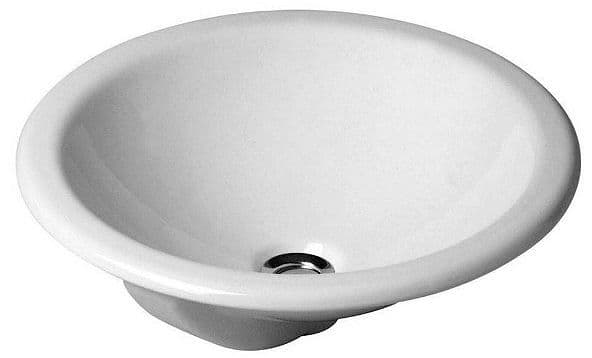 VASQUE A ENCASTRER ARCHITEC DURAVIT DIAMETRE 470MM SANS TROU PLAGE ROBINET +TROP-PLEIN BLANC vue 1
