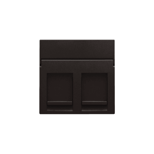 Enjoliveur data 2x RJ, couleur dark brown coated vue 1