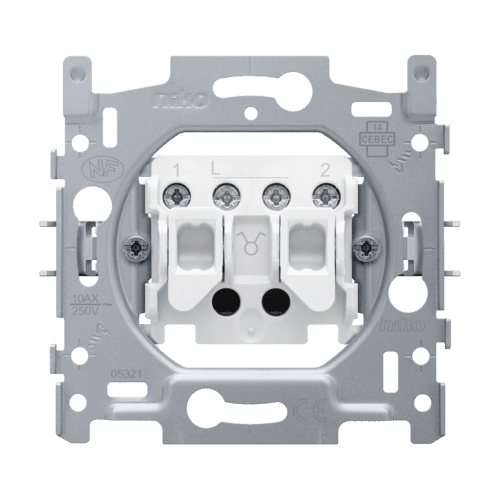 Socle pour interrupteur double allumage, 10 A, bornes à vis vue 1