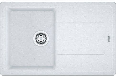 EVIER A ENCASTRER BASIS FRANKE 1 BAC+EGOUTTOIR 78X50 METAL BLANC vue 1