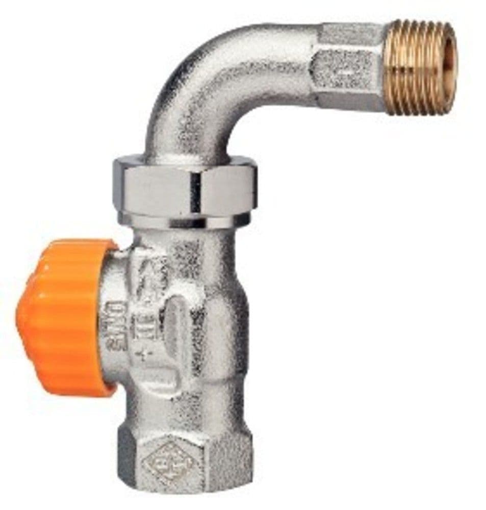 Heimeier Eclipse robinet thermostatique débit droit avec coude 1/2"F vue 1