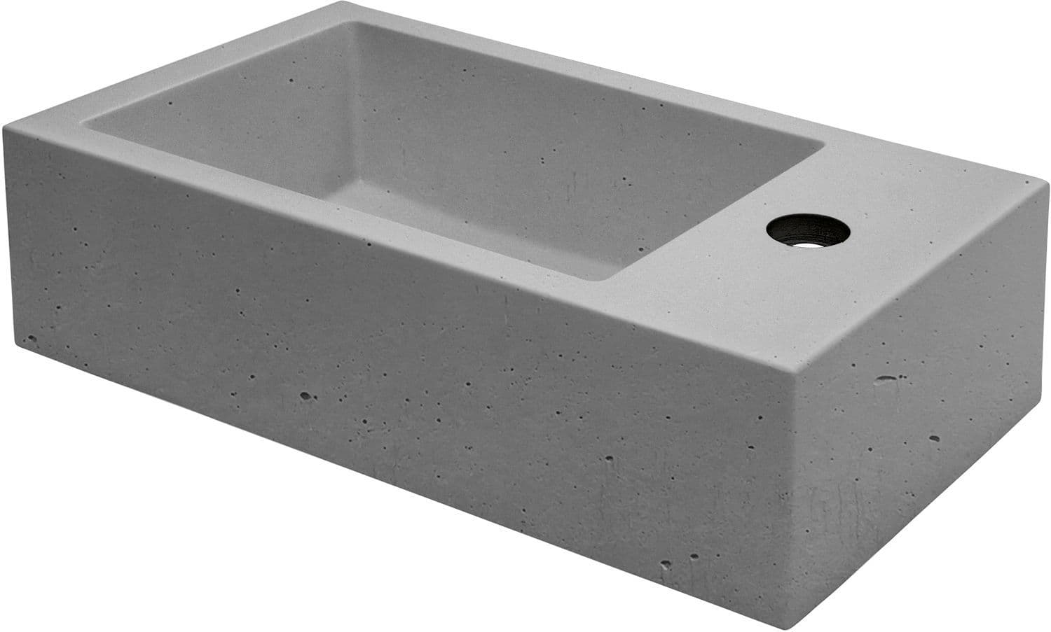 LAVE MAINS BRIQ 40X22CM TROU ROBINET DROITE BETON INCLUSIF FIXATION vue 1