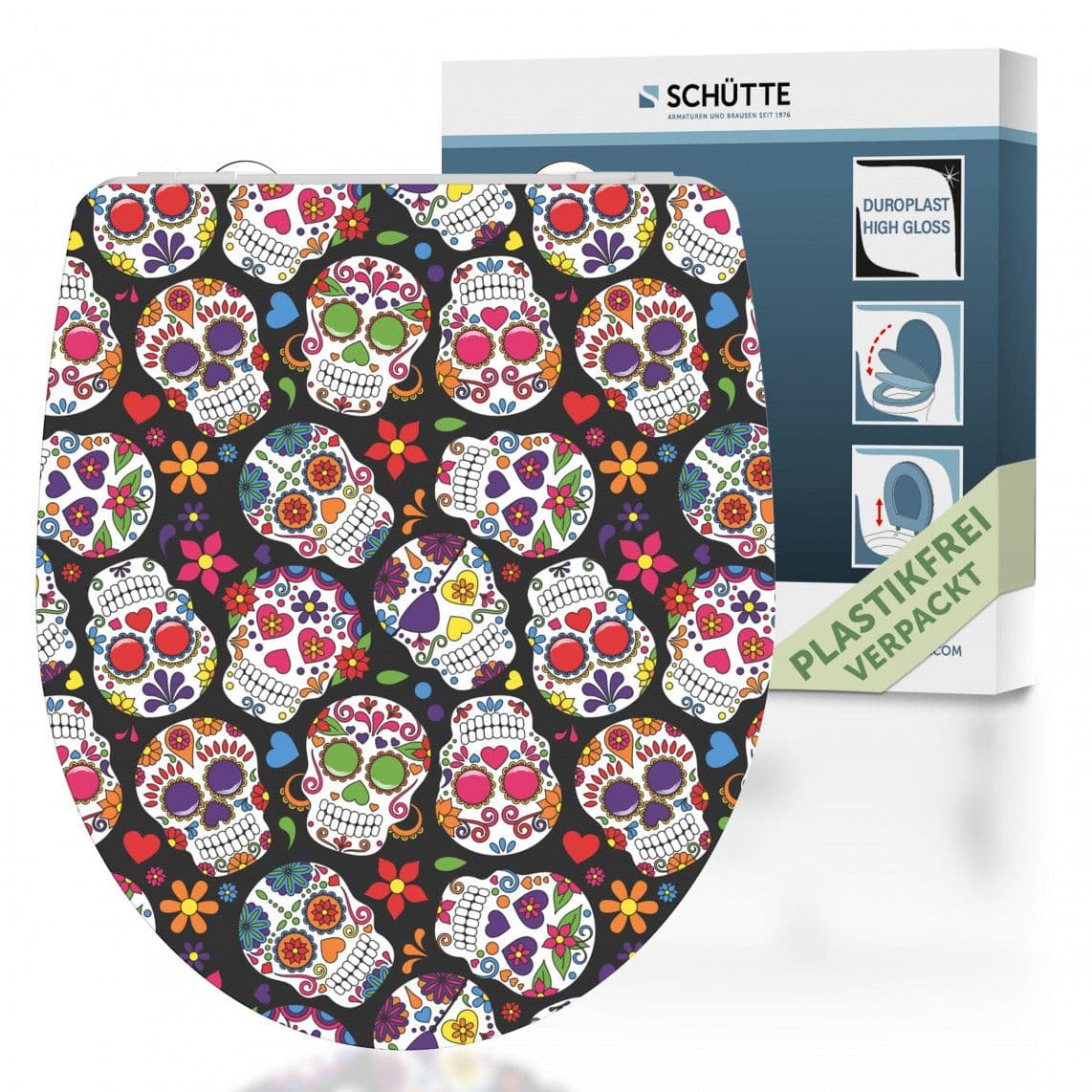 82586 abattant WC en Duroplast HG CRAZY SKULL, avec frein de chute et déclipsable vue 1