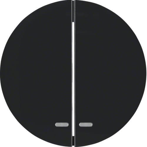 Touche avec voyant transparent Berker R.1 / R.3 Noir, brillant vue 1