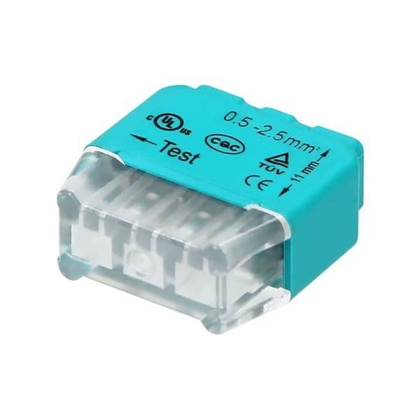 Sachet de 10 connecteur à 3 fils. pour fil 0,75 - 2,5 mm² CEI 300V / 24A vue 1
