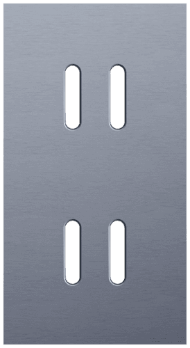Plaque de recouvrement double, verticale 71 mm d'entraxe, pour des fonctions de commutation double, couleur Niko Rocker alu blue grey brushed vue 1