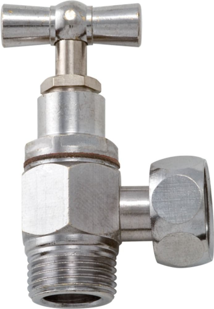 robinet équerre pour citerne avec presse-étoupe chromé 3/8" vue 1