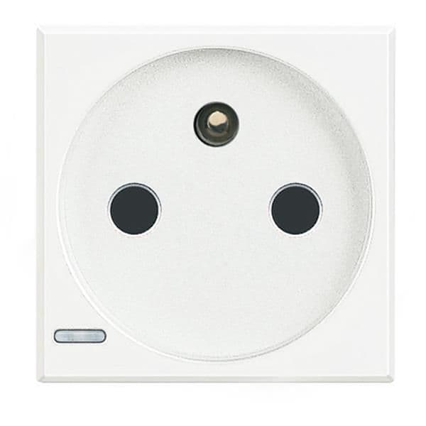Axolute prise 2 pôles + T 16A 250V bornes automatiques 2 modules Blanc vue 1