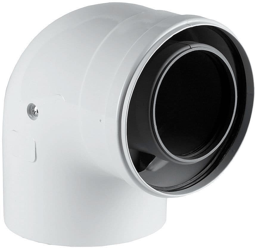 UNIFLOW COUDE CONCENTRIQUE 80/125MM 90° ALU/PP vue 1