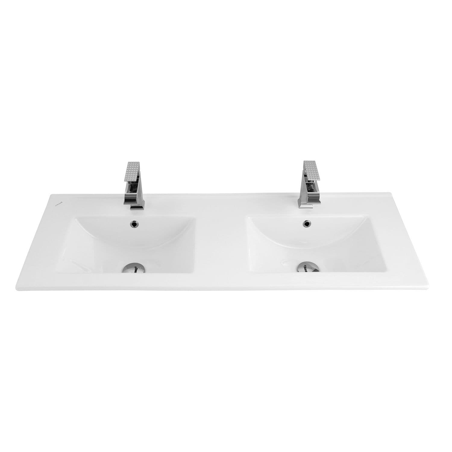 VASQUE EN CÉRAMIQUE DOUBLE (45X120CM) - BLANC vue 1