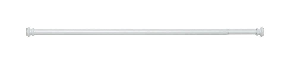 Gedy porte-rideau douche droit 800-1350mm D25mm alu blanc ventouses couper vue 1