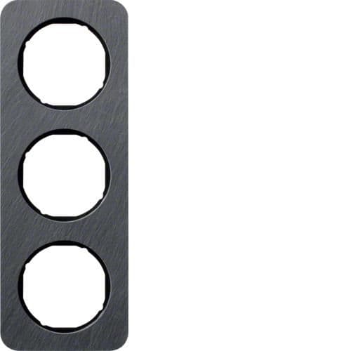 Plaque de recouvrement 3 postes R.1 Ardoise / Noir vue 1