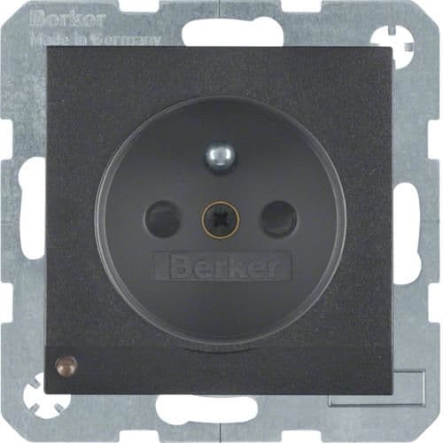 Prise de courant avec éclairage d'orientation Led Berker S.1 / B.3 / B.7 Anthracite, mat vue 1