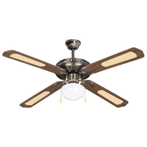 Ventilateur décoratif avec 1 lampe E27 Brun doré diamètre 130 70W vue 1